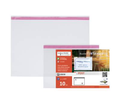 Buste porta avvisi orizzontali A4,30 x 22 cm trasparente - 1067