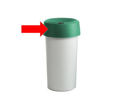 Coperchio per contenitore Modo Round con fermasacco 38x15 cm anello verde - 744