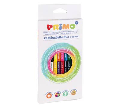 Matite colorate Minabella doppiocolore diametro mina 3,8 mm astuccio 12 pezzi Primo 5220DUO12 - 606