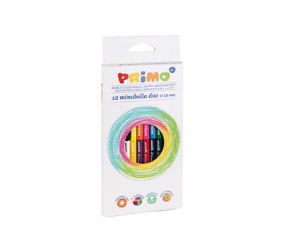 Matite colorate Minabella doppiocolore diametro mina 3,8 mm astuccio 12 pezzi Primo 5220DUO12 - 606