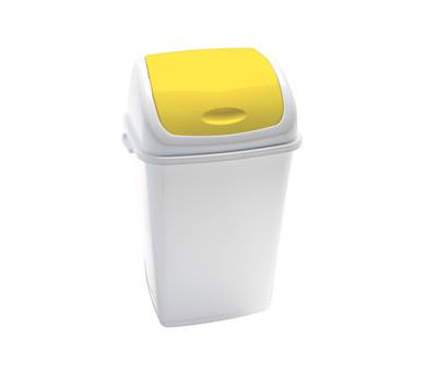 Pattumiera con coperchio basculante 44x33x68 cm 50 lt bianco giallo - 708 Pattumiera con coperchio basculante 44x33x68 cm 50 lt bianco giallo - 708