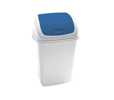 Pattumiera con coperchio basculante Rif 44x33x68 cm 50 lt Bianco Blu Medial 909055 - 706 Pattumiera con coperchio basculante Rif 44x33x68 cm 50 lt Bianco Blu Medial 909055 - 706