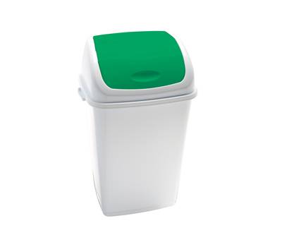 Pattumiera con coperchio basculante Rif 44x33x68 cm 50 lt bianco verde Medial 909058 - 722 Pattumiera con coperchio basculante Rif 44x33x68 cm 50 lt bianco verde Medial 909058 - 722