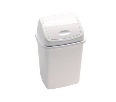 Pattumiera con coperchio basculante Rif Basic 29x23x45 cm 18 lt bianco Medial 909018 - 703