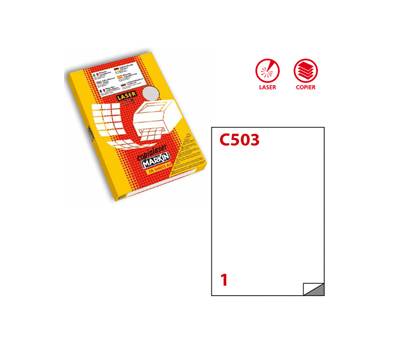 Etichetta in poliestere C503 - stampanti laser - permanente - 210 x 297 mm - 1 etichetta per foglio - Markin - X220LWMC503 50fg - 8007047021830 - DMwebShop