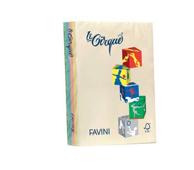 Carta Le Cirque - A4 - 160 gr - mix 5 colori pastello - conf. 250 fogli - Favini - A74X304 - 8025478321077 - DMwebShop