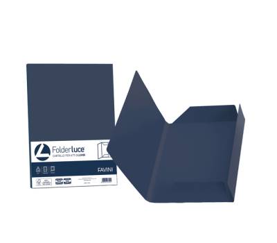 Cartelline 3 lembi Luce - 200 gr - 24,5 x 34,5 cm - blu cobalto - conf. 25 pezzi - Favini - A506434 - 8007057263770 - DMwebShop