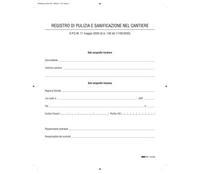 Registro di pulizia e sanificazione nel cantiere - Edipro - E2429 - 8023328242909 - DMwebShop