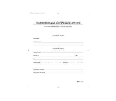 Registro di pulizia e sanificazione nel cantiere - Edipro - E2429 - 8023328242909 - DMwebShop