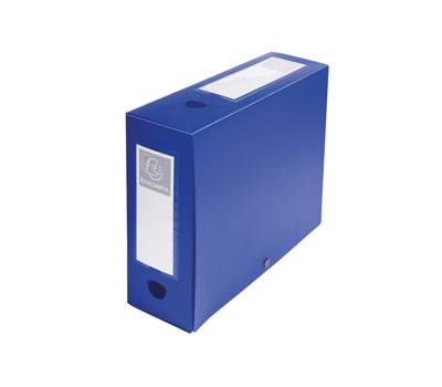 Scatola per archivio box - con bottone - 25 x 33 cm - dorso 10 cm - blu - Exacompta - 59932E - 3130630599326 - DMwebShop