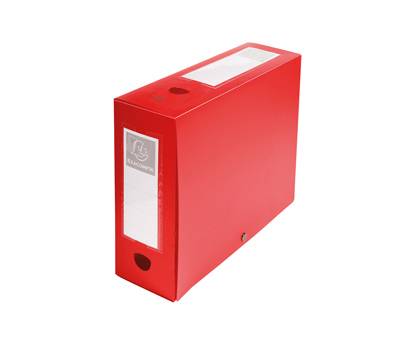 Scatola per archivio box - con bottone - 25 x 33 cm - dorso 10 cm - rosso - Exacompta - 59935E - 3130630599357 - DMwebShop