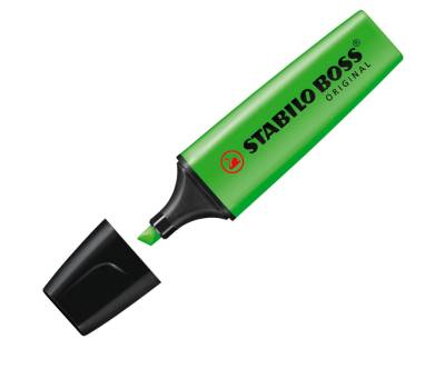 Evidenziatore Boss Original - punta a scalpello - tratto 2 - 5 mm - verde 33 - conf. 10 pezzi - Stabilo - 70/33 - 4006381333641 - DMwebShop