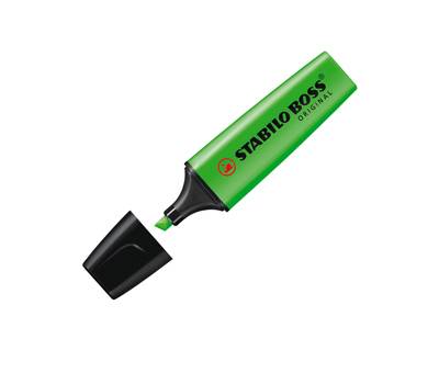 Evidenziatore Boss Original - punta a scalpello - tratto 2 - 5 mm - verde 33 - conf. 10 pezzi - Stabilo - 70/33 - 4006381333641 - DMwebShop