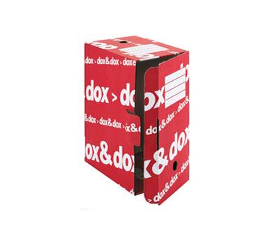 Scatola archivio - 17 x 35 x 25 cm - bianco e rosso - conf. 12 pezzi - Dox - 1600174 - 8004389079567 - DMwebShop