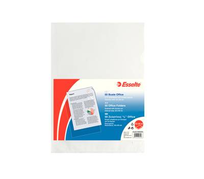 Cartelline a L Office - PPL - buccia - 22 x 30 cm - trasparente - conf. 50 pezzi - Esselte - 395082000 - 8004157508206 - DMwebShop
