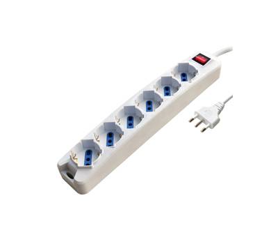 Presa multipla con interruttore - 6 prese multistandard tedesco-italiano - MKC - Melchioni - 492518317 - 8006012108026 - DMwebShop