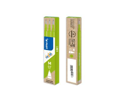 Refill a sfera Frixionball - punta 0,7 mm - verde lime - conf. 3 pezzi - Pilot - 006608 - 4902505391798 - DMwebShop