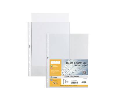 Buste forate Atla - pesante buccia - 22 x 30 cm - trasparente - conf. 50 pezzi - Sei Rota - 662219 - 8004972012841 - DMwebShop