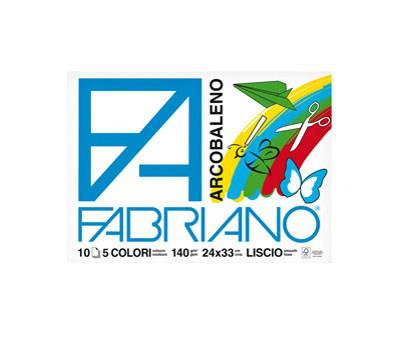 Album Arcobaleno - 24 x 33 cm - 10 fogli - 140 gr - 5 colori - conf. 10 pezzi - Fabriano - 44312433 - 8001348149064 - DMwebShop