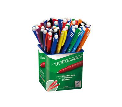 Barattolo Penna a sfera cancellabile Cancellik punta 1 mm colori assortiti - 1986 Barattolo Penna a sfera cancellabile Cancellik punta 1 mm colori assortiti - 1986