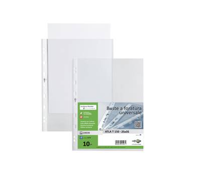 Buste forate Atla T pesante liscio 25 x 35 cm trasparente - 4158 Buste forate Atla T pesante liscio 25 x 35 cm trasparente - 4158
