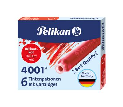Cartucce inchiostro 4001 TP/6 - lunghezza 39 mm - rosso - conf. 6 pezzi - Pelikan - 400142567 - 4012700301192 - DMwebShop