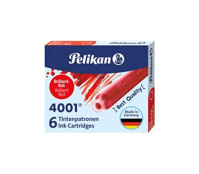 Cartucce inchiostro 4001 TP/6 - lunghezza 39 mm - rosso - conf. 6 pezzi - Pelikan - 400142567 - 4012700301192 - DMwebShop