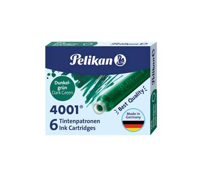 Cartucce inchiostro 4001 TP/6 - lunghezza 39 mm - verde scuro - conf. 6 pezzi - Pelikan - 400142563 - 4012700300089 - DMwebShop