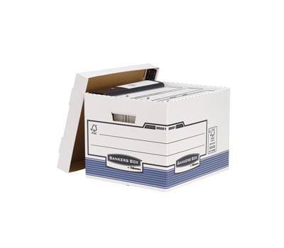 Scatola archivio System - con coperchio - 33,3 x 28,5 x 38 cm - bianco - conf. 10 pezzi - Bankers Box - 0026101 - 50043859520966 - DMwebShop