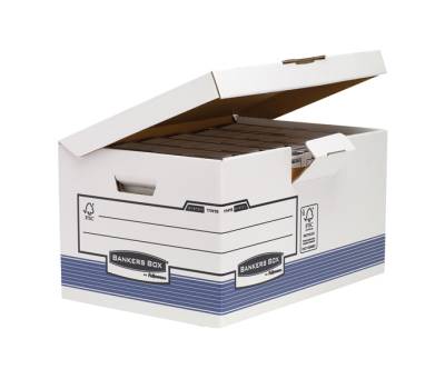 Scatola archivio System - con coperchio a ribalta - 37,8 x 29,3 x 54,5 cm - bianco - conf. 10 pezzi - Bankers Box - 1141501 - 50043859645102 - DMwebShop