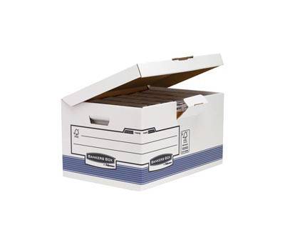 Scatola archivio System - con coperchio a ribalta - 37,8 x 29,3 x 54,5 cm - bianco - conf. 10 pezzi - Bankers Box - 1141501 - 50043859645102 - DMwebShop