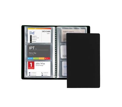 Porta biglietti da visita - 20 buste con 3 tasche ciascuna - 12,5 x 20,5 cm - nero - Favorit - 100460549 - 8006779992098 - DMwebShop