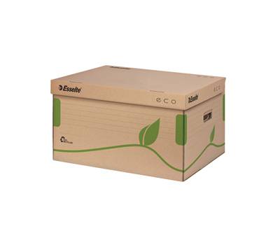 Scatola container EcoBox - 34 x 43,9 x 25,9 cm - apertura superiore - avana - conf. 10 pezzi - Esselte - 623918 - 4049793038568 - DMwebShop