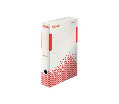 Scatola archivio Speedbox - dorso 8 cm - 35 x 25 cm - bianco e rosso - conf. 25 pezzi - Esselte - 623985 - 4049793028026 - DMwebShop