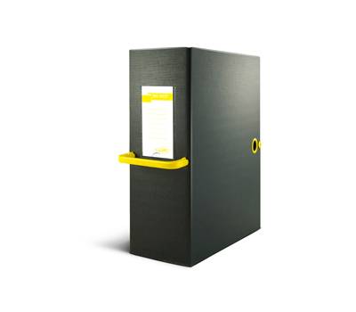 Scatola archivio Big Next dorso 12 cm 25 x 35 cm nero giallo - 7727