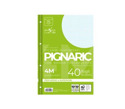 Ricambi forati rinforzati Pignaric - A4 - quadretto 4 mm - 40 fogli - 80 gr - Pigna - 02194594M - 8005235059436 - DMwebShop