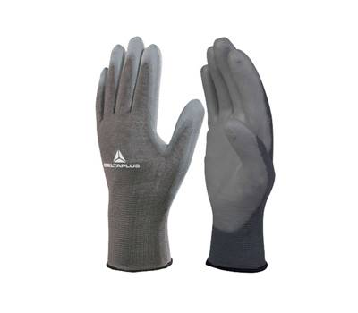 Guanti di precisione VE702PG - poliestere - palmo in poliuretano - taglia 08 - grigio - conf. 12 pezzi - Deltaplus - VE702PG08 - 3295249125745 - DMwebShop