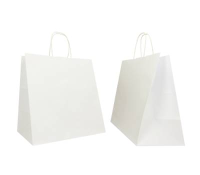 Shopper in carta maniglie cordino - 32 x 20 x 33 cm - bianco - conf. 25 sacchetti - Mainetti Bags - 072987 - 8029307072987 - DMwebShop