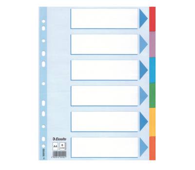 Intercalare cartoncino - 6 tasti colorati - A4 - Esselte - 100192 - 5902812001914 - DMwebShop