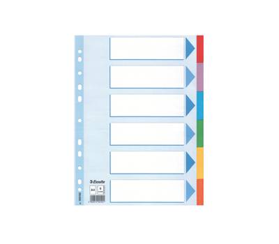 Intercalare cartoncino - 6 tasti colorati - A4 - Esselte - 100192 - 5902812001914 - DMwebShop