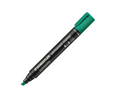 Marcatore Lumocolor Permanent 350 punta a scalpello tratto da 2,5 mm verde - 3793