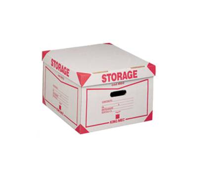Scatola Storage - con coperchio - 38,5 x 26,4 x 39,7 cm - bianco e rosso - 1603 Esselte Dox - conf. 12 pezzi - King Mec - 00160300 - 8004389022969 - DMwebShop
