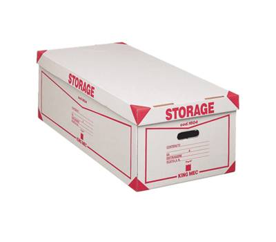 Scatola Storage - con coperchio - 38,5x26,4x75,5 cm - bianco e rosso - 1604 Esselte Dox - King Mec - 00160400 - 8004389022976 - DMwebShop