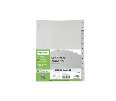 Separatore numerico 1/12 Record R - PPL - 21 x 29,7 cm - A4 - Sei Rota - 581201 - 8004972270364 - DMwebShop