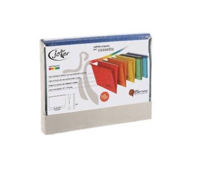 Cartelle sospese Joker - cassetto - interasse 39 cm - fondo V - 37 x 25 cm - colori assortiti - conf. 10 pezzi - Bertesi - 400/395 Link-J7 - 8058983261828 - DMwebShop