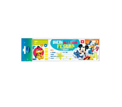 Blocchetto invito alla festa Mickey Disney da 10 inviti - 8450 Blocchetto invito alla festa Mickey Disney da 10 inviti - 8450