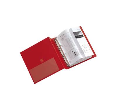 Raccoglitore Stelvio 4 anelli tondi 40 mm dorso 5,5 cm 22 x 30 cm rosso - 8388