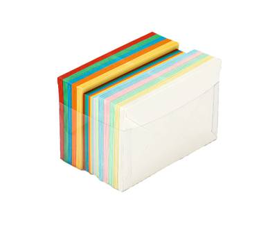 Scatola 100 cartoncini 200 gr 100 buste 90 gr arcobaleno formato 4 Favini A57X151 - 8460