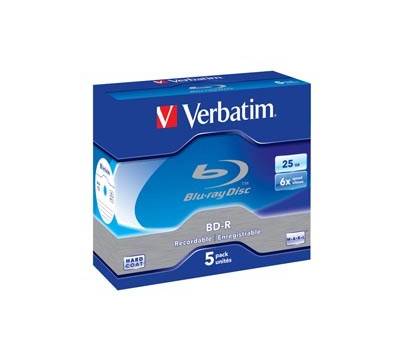 Scatola 5 DVD Blu Ray BD R SL Jewel Case Bianco Blu 25GB - 8112