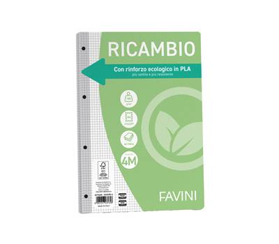 Ricambi con rinforzo ecologico - A4 - 100 gr - 40 fogli - 4 mm - Favini - A474404 - 8007057237658 - DMwebShop